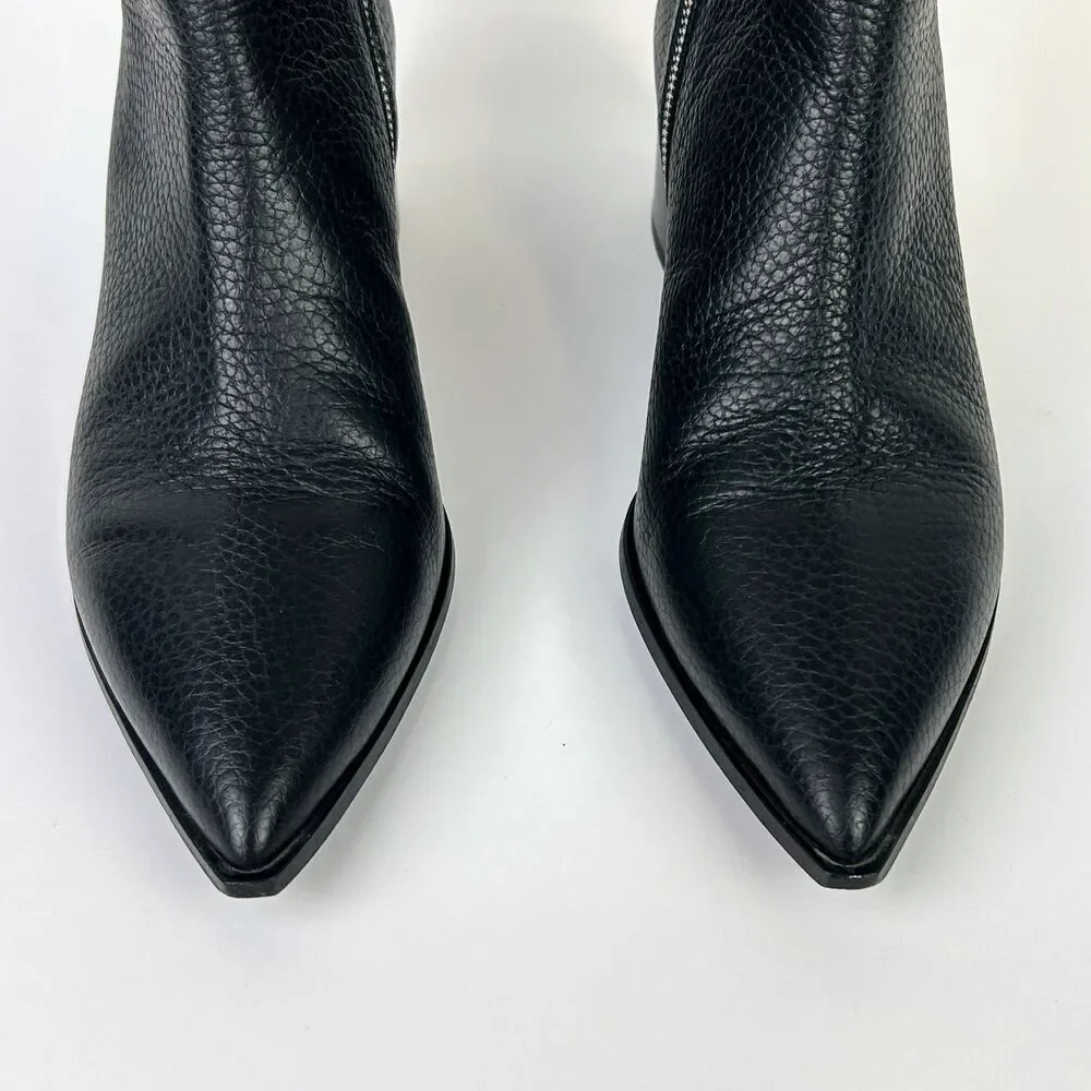 Everlane the Boss Boot Black Leather Pointed Toe Italian Ankle Booties Classic 7